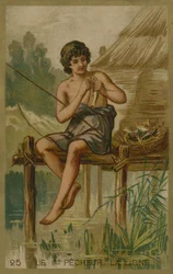 El primer pescador. Línea de pesca